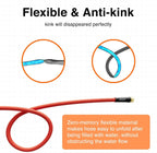 SPECILITE 3/4" Hot/Cold Garden Water Hose 25 ft, -50℉-190℉,Flexible & Lightweight With 3/4" Brass Fittings for Yard, Outdoor, Farm, Red