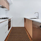 4' x 17' Runner Rugs with Rubber Backing, Indoor Outdoor Utility Carpet Runner Rugs, Checkered Brown, Can Be Used as Aisle for The RV and Boat, Laundry Room and Balcony