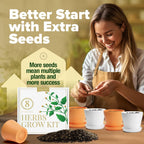 HOME GROWN 𝗣𝗥𝗘𝗠𝗜𝗨𝗠 𝗛𝗘𝗥𝗕 𝗞𝗜𝗧 8 Herb Seeds Garden Kit, Complete Indoor Planter Gift with Basil Cilantro Mint & More, Unique Kitchen Growing Set for Women Men, Birthday Housewarming Present