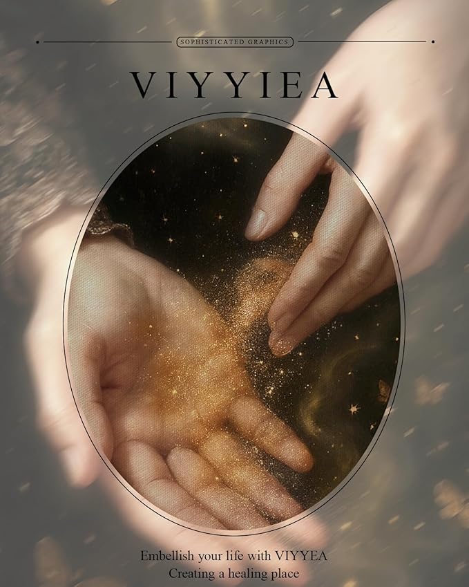 VIYYIEA Gold Framed Wall Art, Magic Hands Hallween Canvas Print Home Decor Vintage Art Painting Picture Bathroom Wall Decor, Magical Artwork for Living Room Bedroom Kitchen Office - 14L x 11W