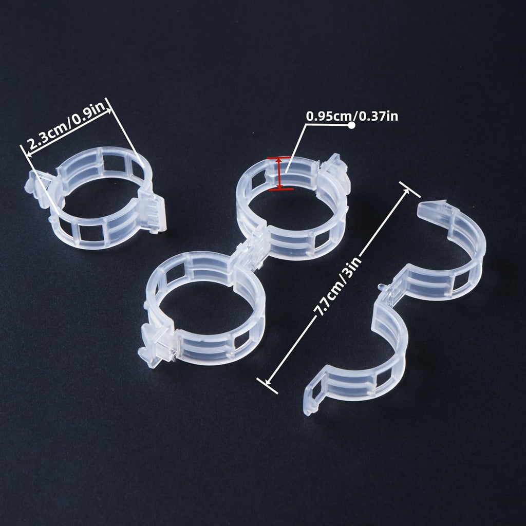 300 Pcs Plant Support Clips,Plastic Clips for Securing Plants,Tomato Vine Clips,Plant Fixing Clips,Garden Clips for Climbing Plants,Grape and Vine Vegetables (300, White)