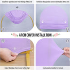 LEBENGURU Upgraded 7.2FT Wedding Arch Cover, Purple Spandex Fitted Arch Backdrop Cover, Round Top Chiara Stand Covers for Birthday Party Baby Shower Banquet Balloon Décor