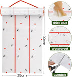 Qualirey Giant Sticky Fly Traps,30 Feet Fly Strips for Indoor Outdoor Hanging Flying Tapes Non Toxic Ribbon Fruit Gnat Killer for Mosquito Plants House Horse Stable (White,2 Pcs)