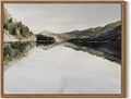 InSimSea Framed Wall Art for Living Room Mountain Reflection Decor Vintage Wall Art Mountain Range Nature Wilderness Art Decorative Rustic for Living Room Bedroom Office Wall Decor 11x14in
