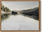 InSimSea Framed Wall Art for Living Room Mountain Reflection Decor Vintage Wall Art Mountain Range Nature Wilderness Art Decorative Rustic for Living Room Bedroom Office Wall Decor 11x14in
