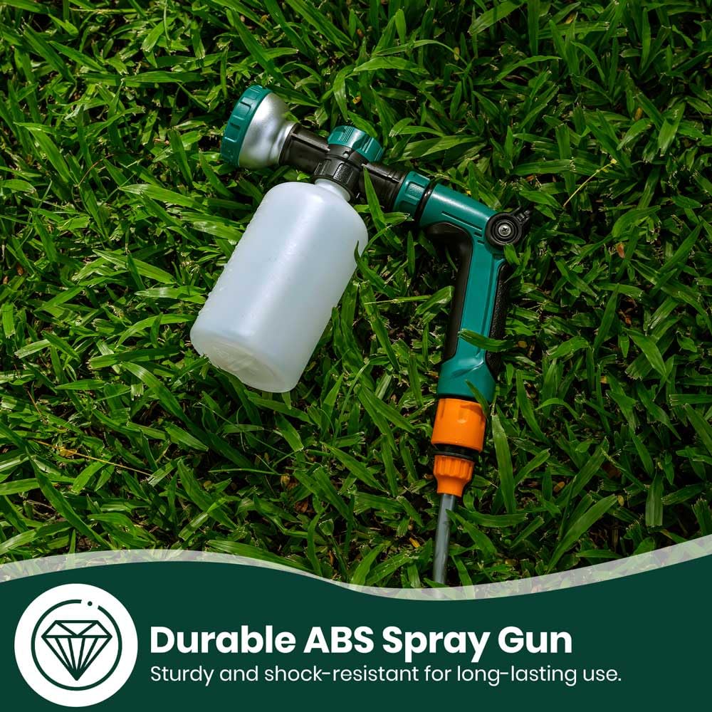 VENETIO 8-Dial Hose Attachment Spray Gun for Liquid Fertilizer/Soap | Precision Lawn & Garden Feeder for Uniform Fertilizing and Watering Plants | Hose-End Nozzle Sprayer with 16oz Bottle