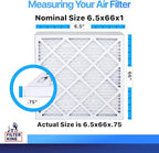 Filter King 6.5x66x1 Air Filter | 4-PACK | MERV 8 HVAC Pleated A/C Furnace Filters | MADE IN USA | Actual Size: 6.5 x 66 x .75"