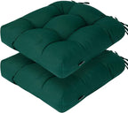 Outdoor Chair Cushions 19 x19 Inch,Water Resistant Tufted Seat Cushions 19",Reversible,Weather Resistant,Rounded Back Wicker Chair Cushion for Patio Garden Furniture(Blackish Green)