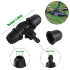 Drip Irrigation Emitters for 1/4" Drip Tubing,Adjustable 360 Degree Automatic Irrigation Drippers on 5.5" Arrow Stake,with1/4 Locked Tee for Watering System(30Pcs Drippers and 30Pcs Tee)