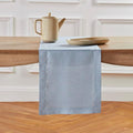Solino Home Linen Table Runner 120 Inches Long - 100% Pure Linen Dusty Blue Table Runner 14 x 120 Inch for Fall, Autumn, Thanksgiving - Classic Hemstitch