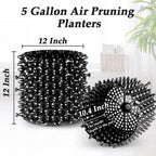 Air Pruning Planters 5 Gallon 6-Pack, Sturdy Plastic Roots Control Planter Container for Fruit Vegetable Garden Orchard, Size 12"x12",Black