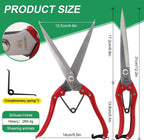 Manual Wool Shearing Shear Stainless Steel Trimming Scissor Long blades Multifunctional garden shears Craft Scissors with spring Red