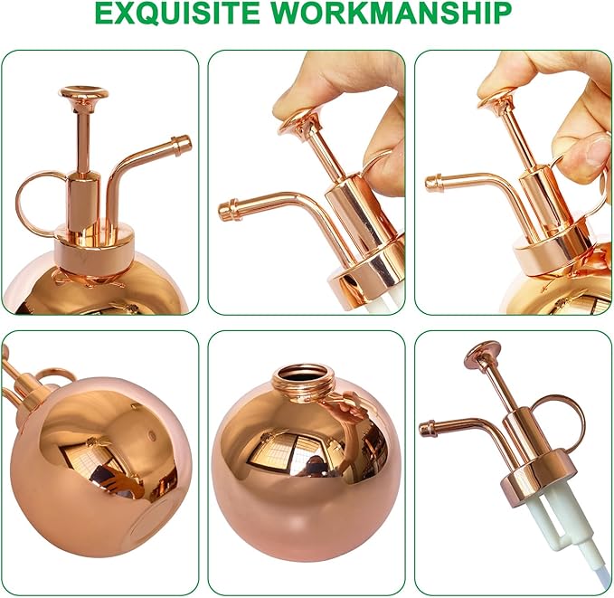 Stainless Steel Plant Sprayer, Small Watering Can Plant Misting Bottle, Modern Gardening Tools for Indoor Potted Plants Watering and Misting