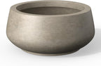 Kante 12.5" Dia Round Concrete Bonsai Planters, Outdoor Indoor Garden Plant Pot with Drainage Hole for Home, Patio, Garden, Weathered Concrete