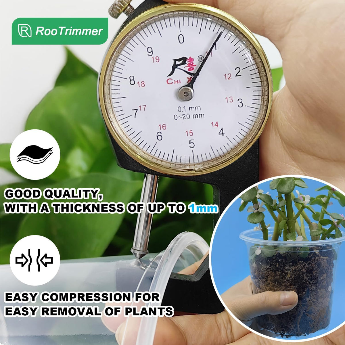 4" Clear Seeding Pots 50-Pack Round for Seeds Starting, Seeds Germination Transparent Nursery Pots with Drainage Holes (4Inch,Clear,50Pcs)