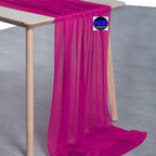 MDS Halloween Chiffon Table Runner - 25 Pack, 29 x 170 Inches, 14ft Each - Sheer Spooky Table Runners for Haunted House Parties, Trick-or-Treat Tables, Witchy Décor, Wedding & Events - Magenta