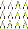 KEILEOHO 12 Pack 6.5 Inch Bud Trimming Scissors, Professional Stainless Steel Gardening Hand Pruners Micro-Tip Pruning Snips with Straight Blades for Trimming Garden Herb Plants Flowers