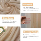 Wokceer Wedding Arch Draping Nude 2 Panels 28.7" x 20FT Sheer Fabric Drapes Backdrop for Ceremony, Birthday Party, Bridal Shower Decoration