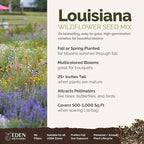 Eden Brothers Louisiana Wildflower Mixed Seeds for Planting, 1 lb, 480,000+ Seeds with Lupine, African Daisy | Attracts Pollinators, Plant in Spring or Fall, Zones