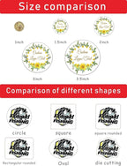 Custom Stickers for Weddings, Birthdays & Businesses - Personalized Labels with Your Logo - Waterproof, Fade and Heat Resistant - Pack of 100-1000 (Wreath B, 2 Inch)