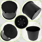 10 Gallon Nursery Pots Plastic Container Injection Molded Pot for Plants Flexible with Drainage Holes Suitable for Plants Soil Growers or Hydroponics Black 10 Pcs