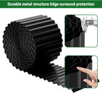 SnugNiture Corrugated Metal Garden Edging,6" x 20' Sturdy Lawn Edging Border,Landscape Edging Border for Lawn, Flower Bed,Garden and Yard(Black)