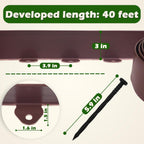 Gardzen Landscape Edging Kit, 40-Foot Long, 3-Inch Tall, No Dig Garden Edging Border for Flower Beds, Tree Rings, Pathways, Includes 40 Spikes, Brown
