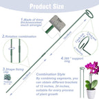 4.5mm Adjustable Length Plant Stake, Assembled (12 or 24 inch) Outdoor and Indoor Plant Support Poles for Flowers Marigolds Tomatoes Lilies Peonies Roses Daffodils Flower Clips (6 Sets, 18 Pcs)