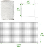 Nylon Trellis Netting Roll 5 x 225 ft, 3.5 Inch Soft Mesh, Heavy Duty Reinforced Garden Plant Support Mesh for Vertical Growing, Climbing Plants