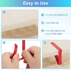uxcell 4 Pack Tablecloth Clips, Stainless Steel Table Cloth Cover Clamps, 2.56" x 2.68" Windproof Holder Clips for Home Party Picnic Wedding Camping Dining Tables, Red