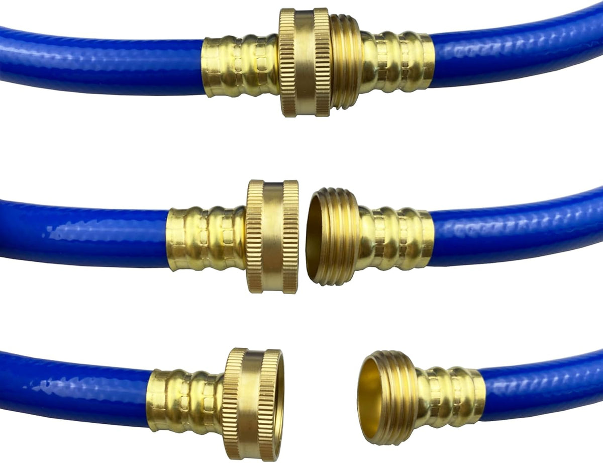 PVC Garden Hose 1/2 Inch Green Heavy Duty Water Hose with Solid Brass Fittings,No Leaking, Flexible,for outdoors,Lawns,Patio (50 FT, Blue, Brass Fittings)
