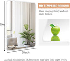 20x30 Inch White Framed Mirror for Bathroom, Rounded Rectangle Mirrors for Wall with Tempered Glass Anti-Rust, Shatterproof Mirror (Horizontal/Vertical)