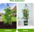 Tower Obelisk Garden Trellis for Climbing Plant,48inch Rustproof Fiberglass Potted Plant Support for Indoor Outdoor Vegetable Fruits Climbing Vines Flowers Stands Comes with 20 Ties (2 Packs)