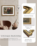 VIYYIEA Gold Framed Wall Art Canvas Print Home Decor Flower Art Vintage Botanical Prints Rustic Farmhouse Wall Decor Mid Century Art Prints Floral Room Decor Wall Pictures Living Room Bedroom 16x20in