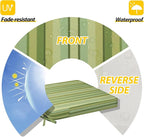AAAAAcessories Outdoor Seat Cushions for Chairs, Waterproof, Fade-Resistant, 18" x 18" x 2", Patio Furniture Replacement Cushions, Set of 2, Mossy Forest Stripe