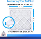 Filter King 35.5x36.5x1 Air Filter | 4-PACK | MERV 8 HVAC Pleated A/C Furnace Filters | MADE IN USA | Actual Size: 35.5 x 36.5 x .75"