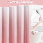 Naturoom Pink Shower Curtains for Bathroom,Ombre Cloth Fabric Shower Curtain Set with 12 Hooks Pink Bathroom Decor 72 x 72
