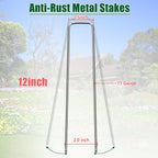12 Inch 11 Gauge Galvanized Landscape Staples Stakes for Decoration, 25/50/100pcs Garden Metal Stakes for Weed Barrier Fabric, Fence Stakes, Tent Stakes (12in, 50pcs)