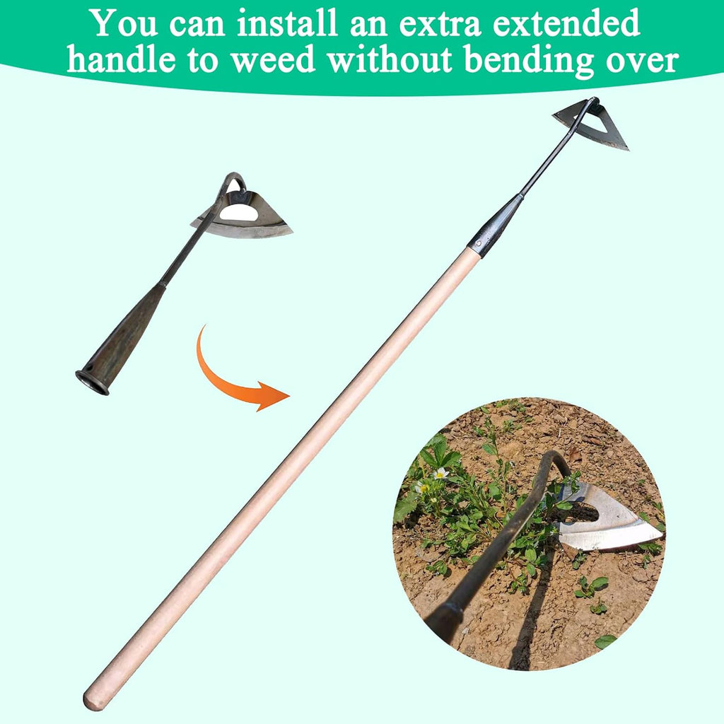 Garden Hoe All-Steel Hardened Hollow Hoe, Sharp Durable Garden Weeding Tools, Garden Edger Weeder Portable Household Vegetable Garden Shovel for Backyard Loosening Farm Planting Weeding
