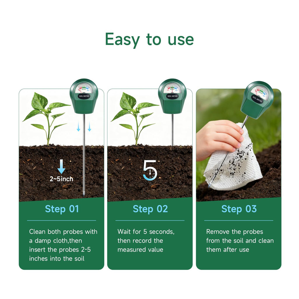 Zoiydals Soil Moisture Meter for Plants, Hygrometer Sensor Water Monitor, Plant Moisture Tester for Indoor Outdoor Garden, Potted Plants, Farm, Lawn, No Battery (Style 1)
