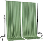 AK TRADING CO. 10 feet x 10 feet Sage IFR Polyester Backdrop Drapes Curtains Panels with Rod Pockets - Wedding Ceremony Party Home Window Decorations