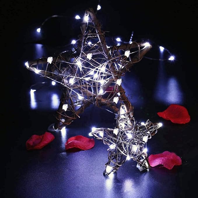 10 Pack Fairy Lights Battery Operated - 7ft 20 LED Twinkle Lights Copper Wire Mini String Lights Firefly Lights for Mason Jars DIY Crafts Christmas Wedding Party Centerpiece Table Decor, Cool White