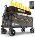 Sekey 48" Collapsible Folding Utility Garden Cart – 440 lb Capacity, All-Terrain Wheels (Grey)
