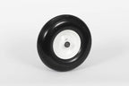 Flat Free Universal Wheelbarrow Replacement Tire | Complete Wheel Assembly | White Rim and Ribbed Tread | 13" Wheel | Adapter Kit Included