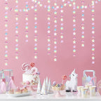 Iridescent Disco-Holographic Party-Decorations Christmas Garland - 62ft Twinkle Little Star Streamers Hanging Banner,Wedding Birthday Bachelorette Baby Bridal Shower Decor Hugtmr