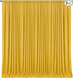 10 x 7 Feet Gold Backdrop Curtain for Partie, Background Curtains for Photoshoot, Birthday, Wedding, Halloween, Thanksgiving, Christmas Day, New Year Party Decorations 5Ft x 7Ft, 2 Panels