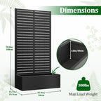 Metal Raised Garden Bed with Trellis, 2 in 1 Trellis with Planter Box & Privacy Screen for Climbing Plants, Vine, Outdoor Standing Flower Beds with Drainage Holes, 35.4"L x 15.7"W x 70.9"H, Black