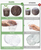 homenote Clear Nursery Pots for Plants,4 Inch Plant Pot for Planting with Humidity Domes Plastic Seedling with Drainage Holes Seed Starter Flower High Transparency (30 Pack)