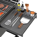 Silicone Grill Mat Compatible with Blackstone, Silicone Griddle Tools Mat with Drip Pad, Spatula Mat for Outdoor Grill Kitchen Counter (Grey)