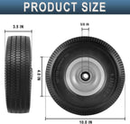 Cenipar 10" 4.10/3.50-4" Flat Free Tire and Wheel 10" Polyurethane Solid Tire with 5/8" Bearings 2.2" Offset Hub -10” Solid Tires for Wagon Wheelbarrow Garden Cart Hand Truck Generator